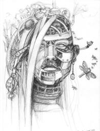 steampunk portrait drawing