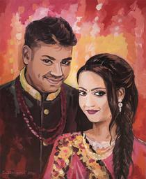 couple portrait painting