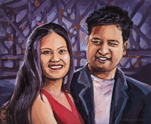 couple portrait painting