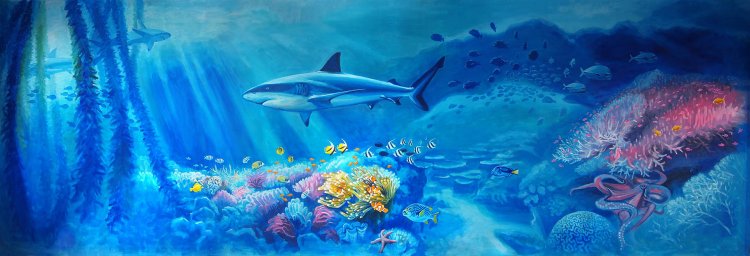 Under water world mural